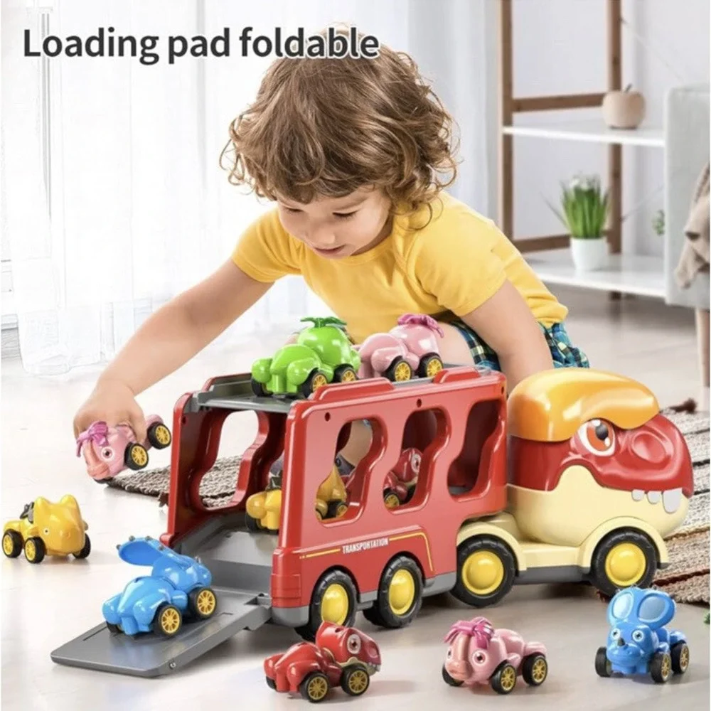 Dinosaur Car Toys for Toddlers and Kids, Friction Cute Tyrannosaurus...